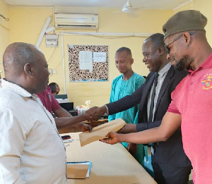 Awal Mohammed filing his nomination forms