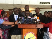 Majority MPs during their press conference in Parliament