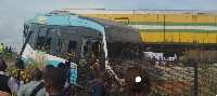 Train crashes into bus