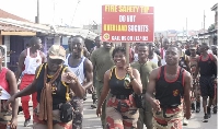 Some Officers of the GNFS at the safety campaign