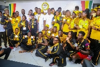 The Medal winners when they met Sports Minister, Mustapha Ussif