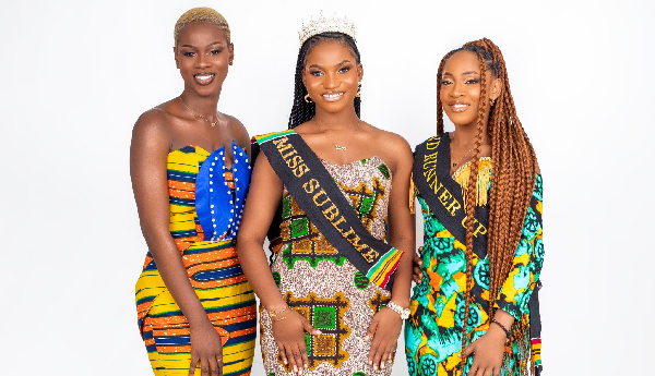 Winner Margaret Armah(M), 1st runner Bintu Salam Issah (L) and 2nd runner Venus Talata (R)