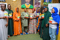 James Nkansah exchanging pleasantries with the Muslim community