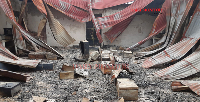 Aftermath of the fire that burnt the students' belongings inside the dormitory