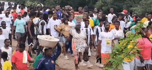 Supporters were parading through the town when the truck suddenly veered into the crowd