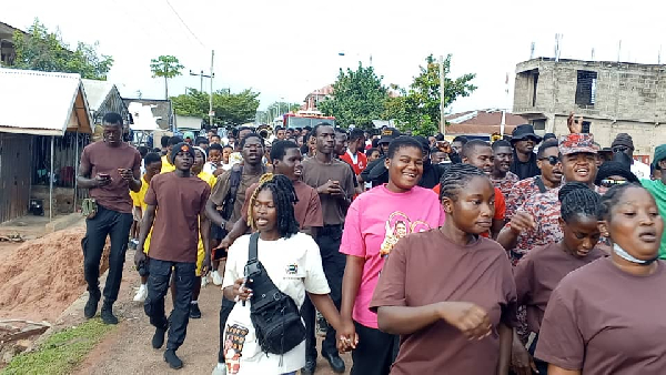 Residents of Ejura marked day two of the Yam Festival  with a health walk and screening