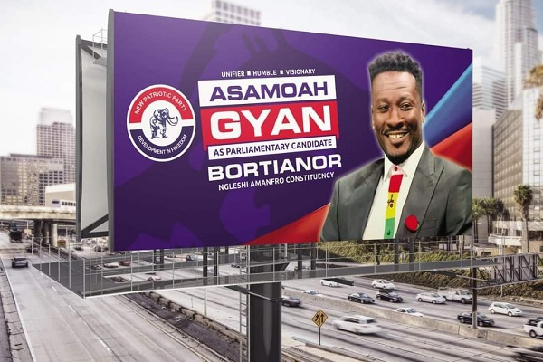 Artistic impression of an Asamoah Gyan billboard as circulated on social media months back