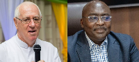 Rev. Father Andrew Campbell, renowned humanitarian (L) and former veep, Dr Bawumia