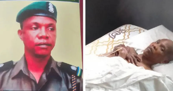 Before and afta picture of retired Nigeria police officer Adegbehin