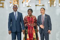 Executives at the crude oil berthing ceremony