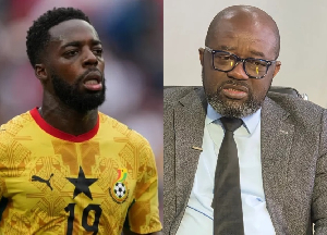 Ex-Black Stars attacker Inaki Williams and GFA President Kurt Okraku Ex-Black Stars attacker Inaki Williams and GFA President Kurt Okraku