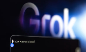 The chat window for chatbot Grok on a laptop on June 9, 2025