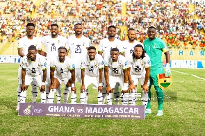Ghana forward Bernard Tekpetey reacts after Ludogorets progress in