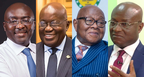 L to R: Dr Bawumia, Nana Akufo-Addo, Prof Ocquaye and Kyei-Mensah-Bonsu