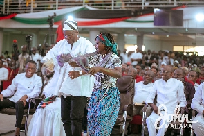 Former President Mahama dancing at the ceremony