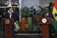 Japan's Prime Minister, Fumio Kishida (L) Ghana's President, Nana Akufo-Addo (R)
