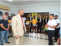 Founder of Inspire to Rise, Wendy Laryea interacting with the UK’s Foreign Secretary, James Cleverly
