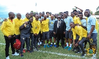 President Nana Addo Dankwa Akufo-Addo with the Black Stars