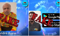 The video shows the faces of Andre Ayew and GhanaWeb TV's Twi News presenter