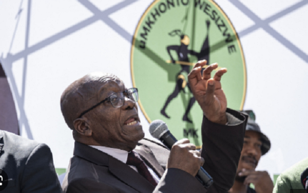 The spear logo is similar to that used by the now defunct armed wing of the ANC