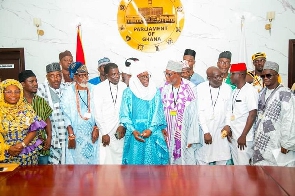 Muslim Chiefs and the speaker of Parliament, Alban Bagbin at the Parliament House