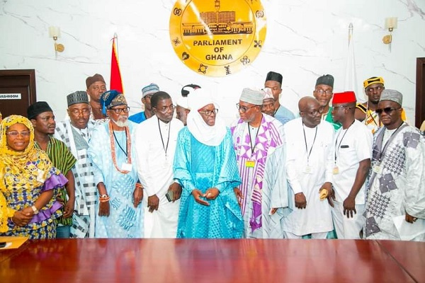 Muslim Chiefs and the speaker of Parliament, Alban Bagbin at the Parliament House