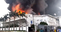 The state of the church building when it was on fire