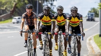 Ghana Cyling team in a race at the Commonwealth Games