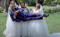 Congolese man marries triplets together on the same day