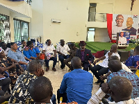 Charles Juanah engaging some electoral area coordinators