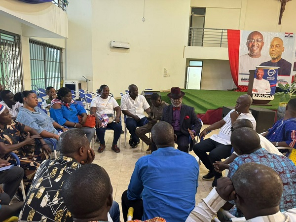 Charles Juanah engaging some electoral area coordinators