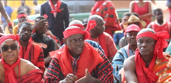 Divisional Chief of Damfa, Nii Dzani Tsuru Afutu Brempong IV, with other Ga chiefs