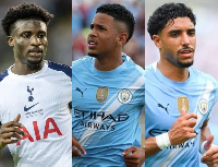 L-R: Tottenham attacker Kudus Mohammed and Manchester City duo Savinho and Marmoush