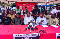 The NDC addressing a press conference in Asuogyaman constituency