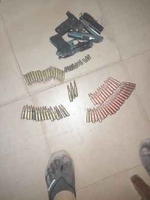 File photo of weapons retrieved from Bawku fighters