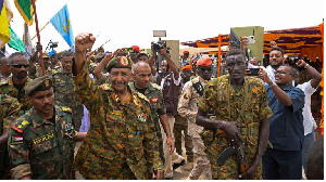 Sudanese army chief Abdel Fattah al-Burhan in Port Sudan on August 28, 2023