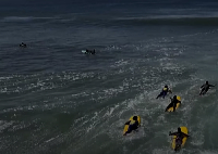 Surfers on Senegal's coast.