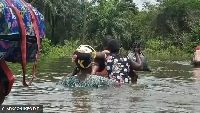 Pipo dey run from flood for Oboburu community, Ogba Egbema Ndoni LGA