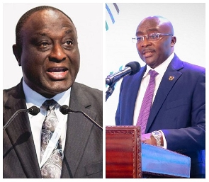 Dombo's chooses Alan Kyerematen (left) over Mahamudu Bawumia (right)