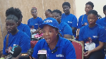 Faustina C. Asantewaa addressing the press conference