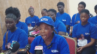 Faustina C. Asantewaa addressing the press conference