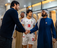Sardar Azmoun was pictured shaking the hands of UAE Prime Minister