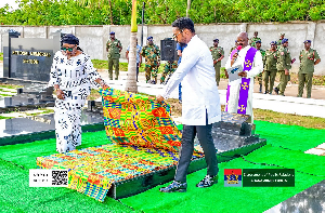 Wreaths were laid in her honour by the Government and people of Ghana, family and children