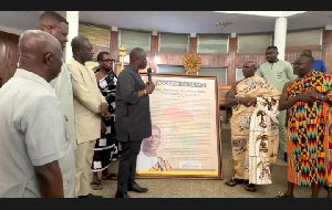 Emmanuel Armah-Kofi Buah on your left receiving the citation from the Chiefs of Western region