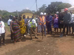 MCE for Akuapem North, John Evans Kumordzi, has cut sod for four major infrastructure projects