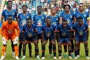 Players of Nations FC before a game