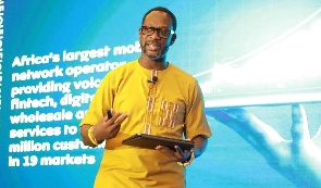 MTN CEO - Selorm Adadevoh - Addressing guests at the forum