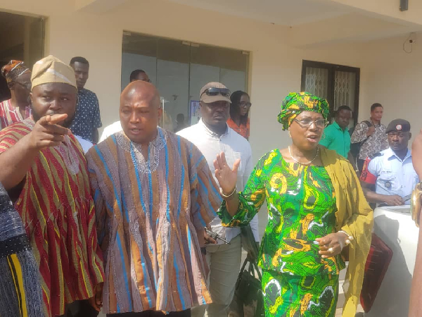 Okudzeto Ablakwa (M) with Zuwera Mohammed Ibrahimiah (R) at the opening