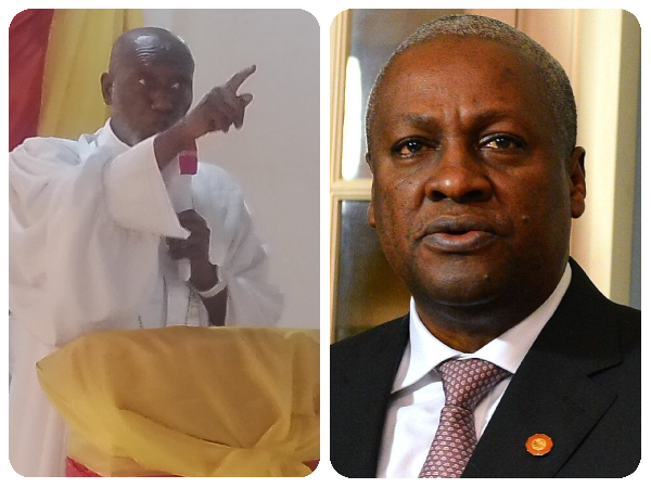 St Sark (L) and President John Dramani Mahama (R)