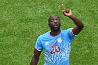 DR Congo's Yoane Wissa celebrates scoring their first goal